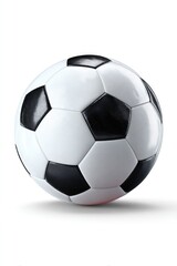 Fototapeta premium Soccer ball, white and black panels, studio shot