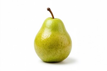 Lone green pear on a blank background
