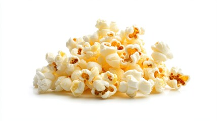 Enjoying buttery fluffy popcorn in an isolated bowl on a clean surface