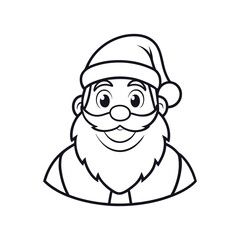 a jolly santa claus mascot logo vector illustration line art