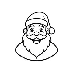 a jolly santa claus mascot logo vector illustration line art
