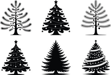 Christmas Tree Silhouette Bundle | Festive Holiday SVG Cut Files