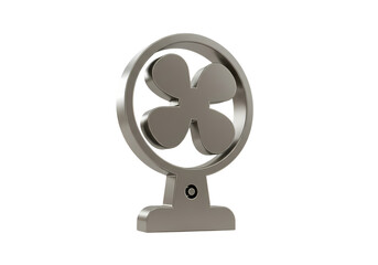 Metallic Desk Fan Model: Four-Blade Circular Design isolated on transparent background