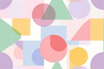 Obraz premium Colorful Geometric Abstract Background – Modern Bauhaus Style Pattern with Bold Shapes seamless background