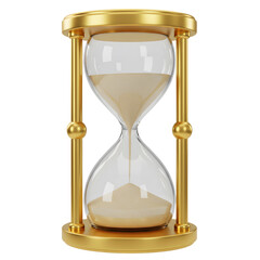 Elegant Golden Hourglass with Flowing Sand Symbolizing Time and Precious Moments.