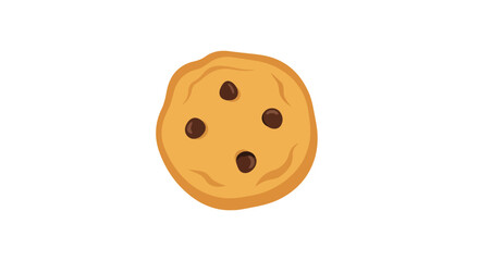 Fototapeta premium Delicious chocolate chip cookie illustration on a white background, perfect for designs and culinary-themed projects that need a touch of sweetness
