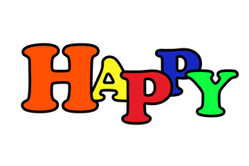 happy text written in fridge magnets