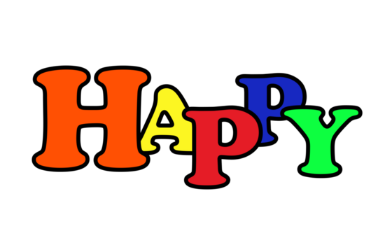 happy text written in fridge magnets