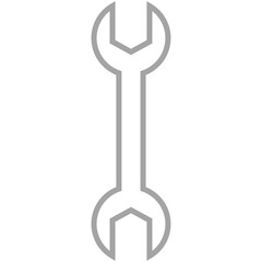 gray outline double wrench icon