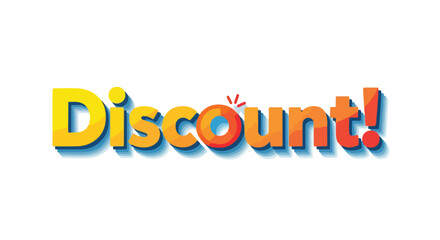 Eye-catching typography design with colorful gradients to highlight the word discount and attract attention effectively