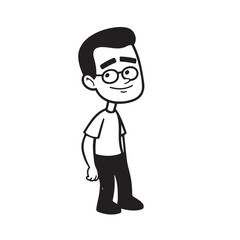 A Handsome Man Silhouette Black and White Vector Image Illustration for Modern Art and Digital Design