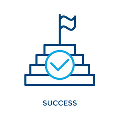 Success Icon Glyph Style. Vector Illustration For Graphic Design