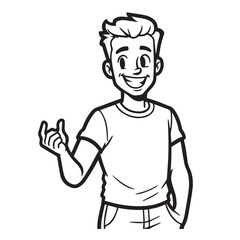 A Handsome Man Silhouette Black and White Vector Image Illustration for Modern Art and Digital Design