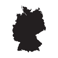 Obraz premium Black Silhouette Map of Germany on White Background