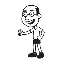 A Handsome Man Silhouette Black and White Vector Image Illustration for Modern Art and Digital Design