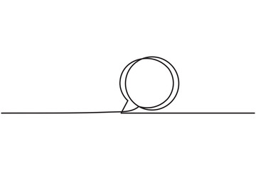 Minimal line art illustration of speech bubbles on white background, perfect for chat, messaging, and communication concepts