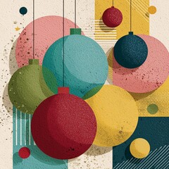Christmas balls decoration abstract background
