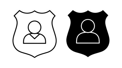 User Profile Security Shield Icon in Outline and Solid Styles