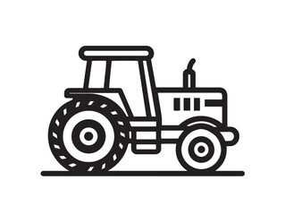 Tractor Cultivator Icon in Elegant Minimal Farming Line Vector Illustration Design