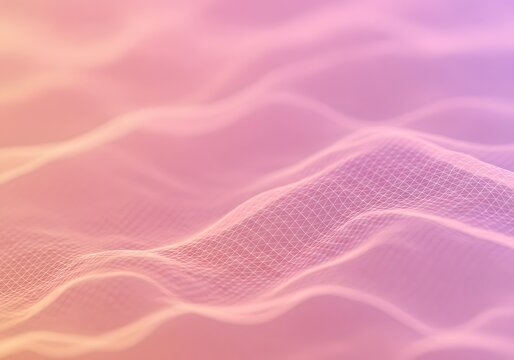 Abstract 3D Mesh Waveform Background in Pastel Pink and Purple Tones for Modern Designs.