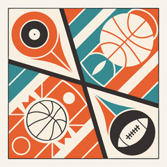 Obraz premium basketball seamless pattern
