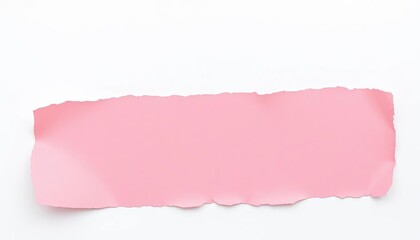 A textured, light pink scrap of torn paper, isolated on white ,  feminine,  light pink