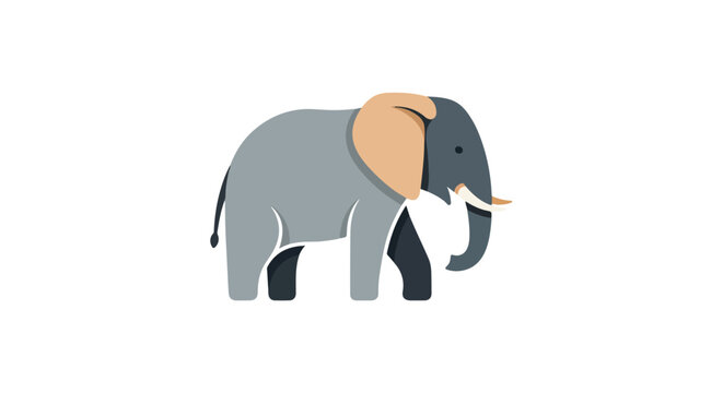 Stylized elephant illustration with geometric design and soft color palette aesthetic illustration animal wildlife conservation emblem african fauna