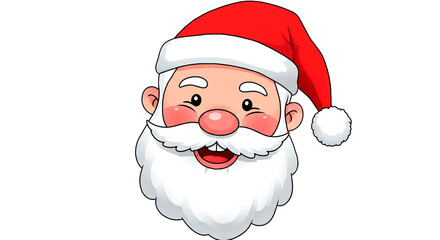 Illustration of santa claus face with red hat holiday season christmas celebration festive spirit joy on transparent background