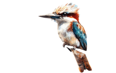 Laughing kookaburra bird on white background,png