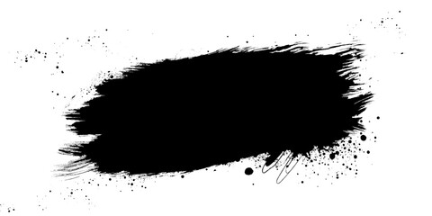 Black paint brush stroke grunge texture, black paint, ink brush, brush strokes, brushes, lines, frames, box, grungy. Grungy brushes collection. 