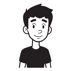 A Handsome Man Silhouette Black and White Vector Image Illustration for Modern Art and Digital Design