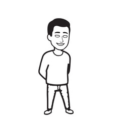 A Handsome Man Silhouette Black and White Vector Image Illustration for Modern Art and Digital Design