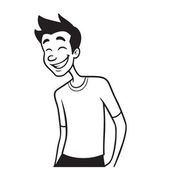 A Handsome Man Silhouette Black and White Vector Image Illustration for Modern Art and Digital Design