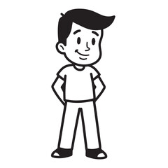 A Handsome Man Silhouette Black and White Vector Image Illustration for Modern Art and Digital Design