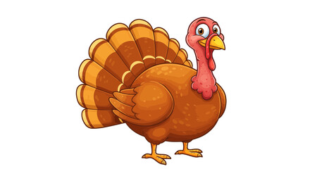Cartoon thanksgiving turkey illustration holiday celebration festive poultry fowl bird animal art design on transparent background