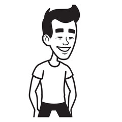 A Handsome Man Silhouette Black and White Vector Image Illustration for Modern Art and Digital Design