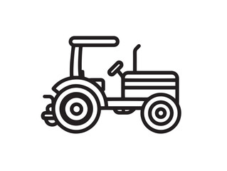 Heavy Duty Tractor Tiller Icon in Sleek Minimal Farming Vector Illustration Artwork