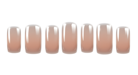 row of glossy pink cylinders aligned horizontally on transparent background