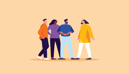 Diverse Group of People in Conversation, Teamwork, and Collaboration