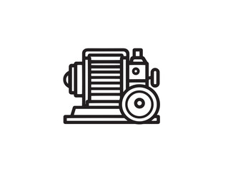 Obraz premium Tractor Winch Icon in Heavy Duty Agricultural Clean Minimal Vector Illustration Design
