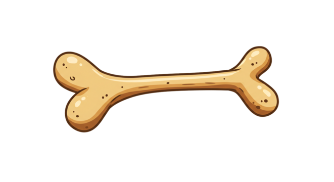 Cartoon dog treat bone illustration pet food animal canine drawing graphic design vector image on transparent background