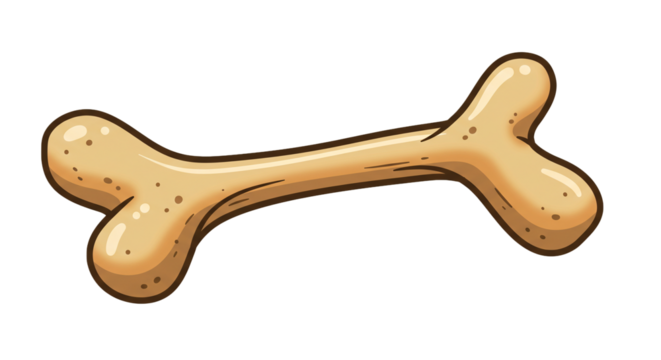 Cartoon dog treat bone illustration pet food canine snack chew toy animal graphic design element on transparent background