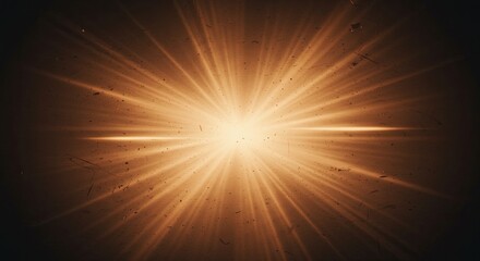 Golden Bursting Light Rays with Textured Dark Background
