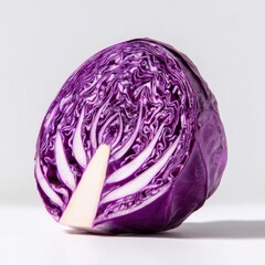Fototapeta premium A Minimalist Graphic Showing A Sliced Purple Cabbage