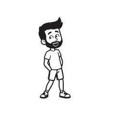 A Handsome Man Silhouette Black and White Vector Image Illustration for Modern Art and Digital Design