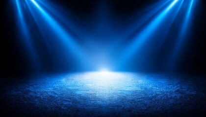 Obraz premium blue spotlight on dark stage