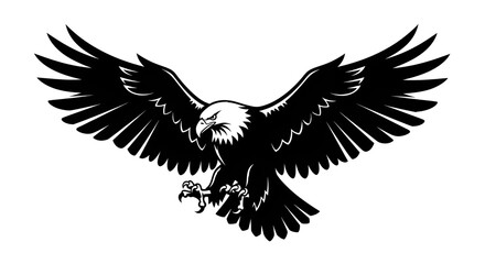 Obraz premium Majestic Eagle in Flight A Symbol of Strength, Freedom, and Power Depicted in Striking Black and White
