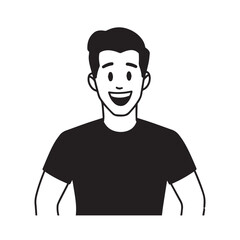 A Handsome Man Silhouette Black and White Vector Image Illustration for Modern Art and Digital Design