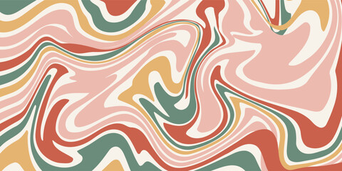 Christmassy wavy groovy lines vector background. Retro Christmas fluid abstract backdrop. Waved stripes geometric seamless pattern.