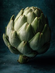 Obraz premium A Single Artichoke Under A Dramatic Beam Of Light